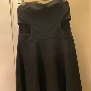 Strapless skater dress with cut out